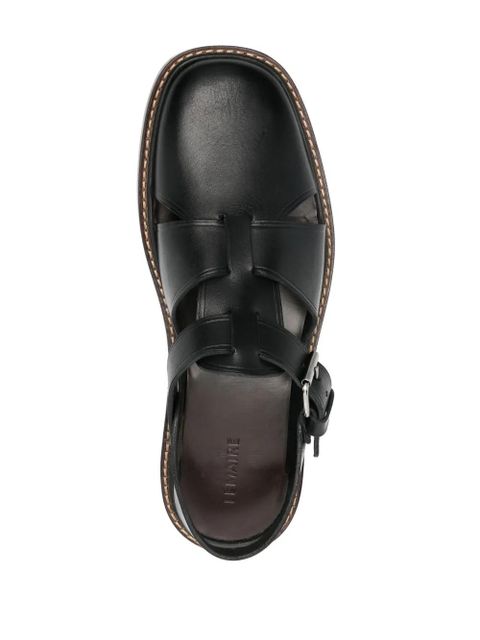 LEMAIRE Fisherman leather sandals - Black