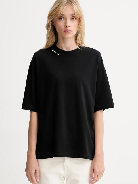 La Mania t-shirt bawełniany damski kolor czarny ADELL - zdjęcie produktu nr 1