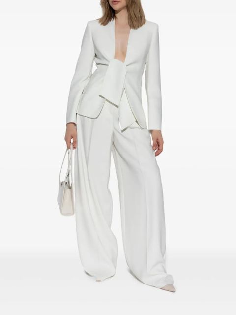 Max Mara bow-tie detail blazer - White