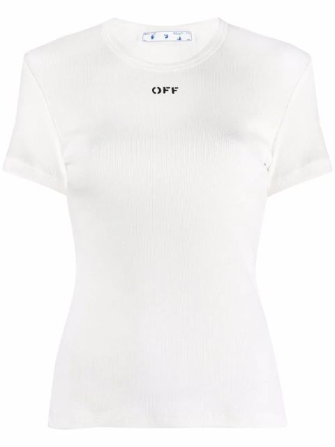 Off-White ribbed logo-print T-shirt - zdjęcie produktu nr 1