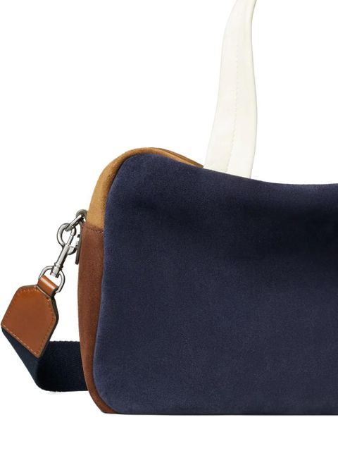 Tory Burch colorblock suede satchel bag - Blue