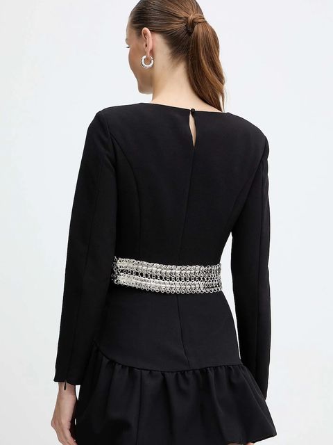 Pinko bluzka damska kolor czarny z aplikacją 105955 A2YH