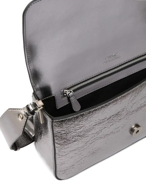 PINKO bird-ring leather cross body bag - Grey