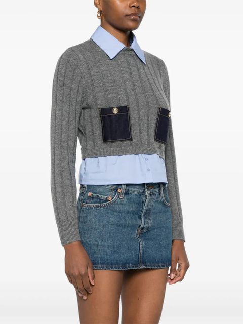 SANDRO layered-effect sweater - Grey