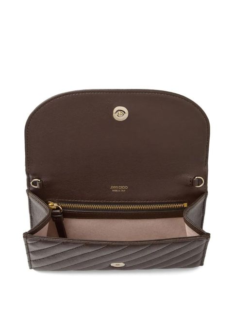 Jimmy Choo Curve quilted clutch bag - Brown