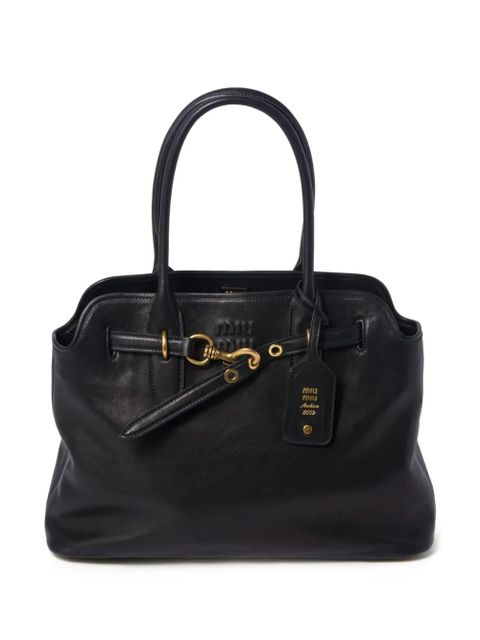 Miu Miu nappa-leather tote bag - Black - zdjęcie produktu nr 1