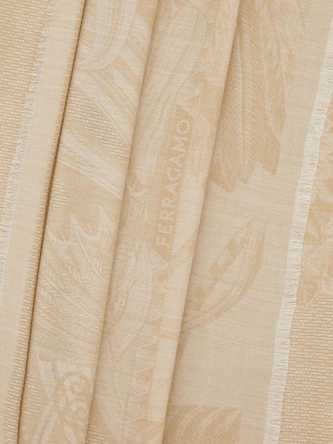 Ferragamo jacquard square scarf - Neutrals