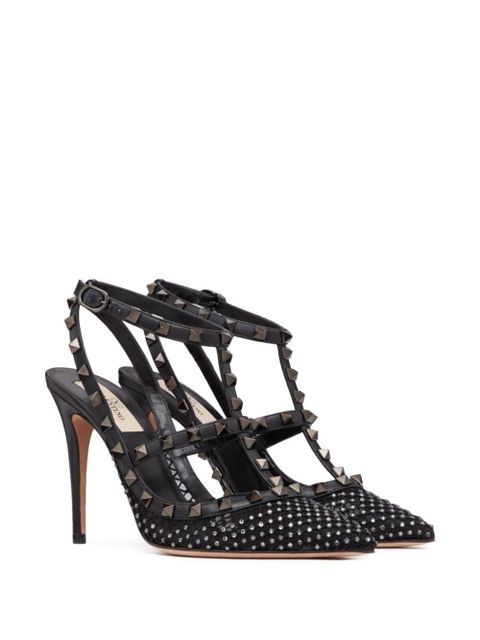 Valentino Garavani 100mm Rockstud mesh pumps - Black