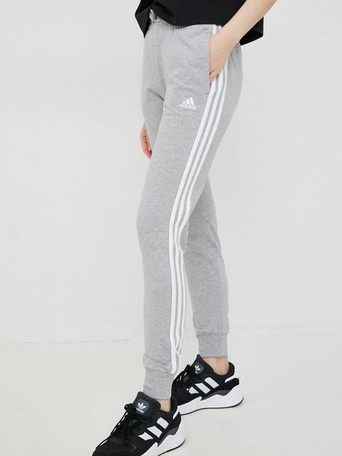 adidas spodnie dresowe Essentials damskie kolor szary z aplikacją HF2605 - zdjęcie produktu nr 1