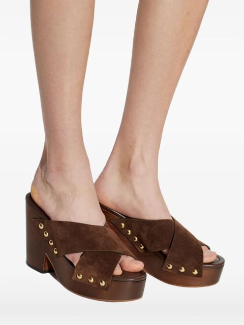Paris Texas studded crossover sandals - Brown