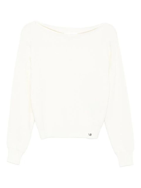 Victoria Beckham boat-neck ribbed sweater - Neutrals - zdjęcie produktu nr 1