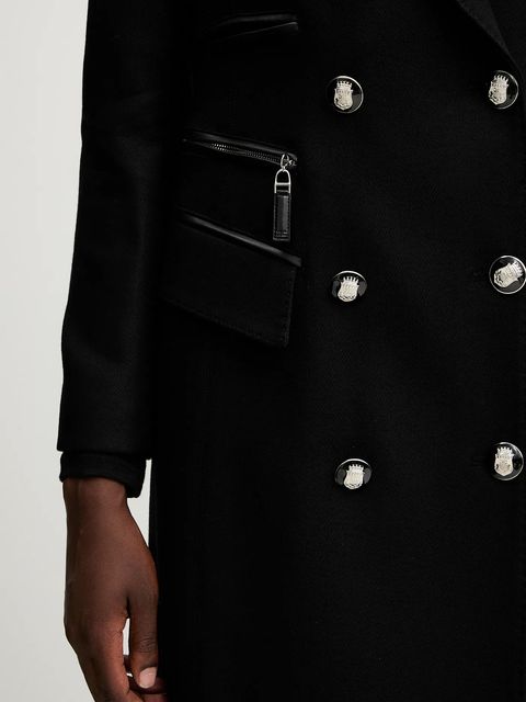 Elisabetta Franchi płaszcz kolor czarny CP01056E2