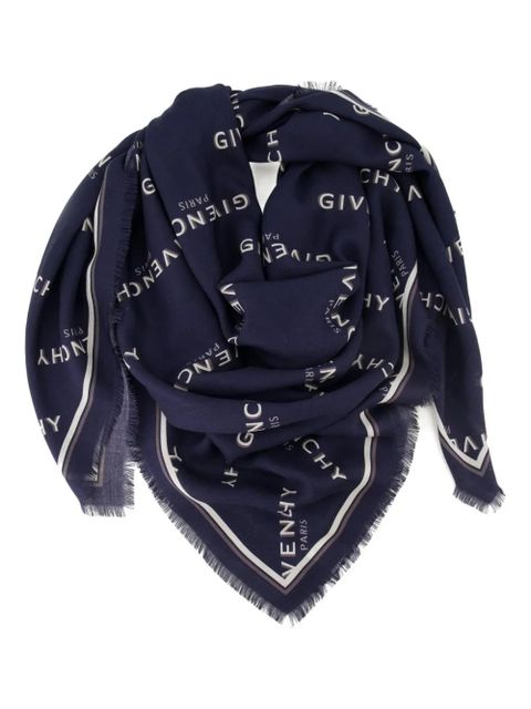 Givenchy monogram fringed scarf - Blue - zdjęcie produktu nr 2