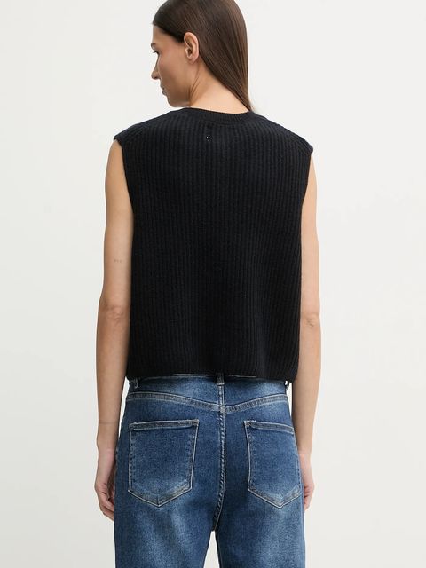 Marc O'Polo kamizelka z dodatkiem wełny damski kolor granatowy 600609065023