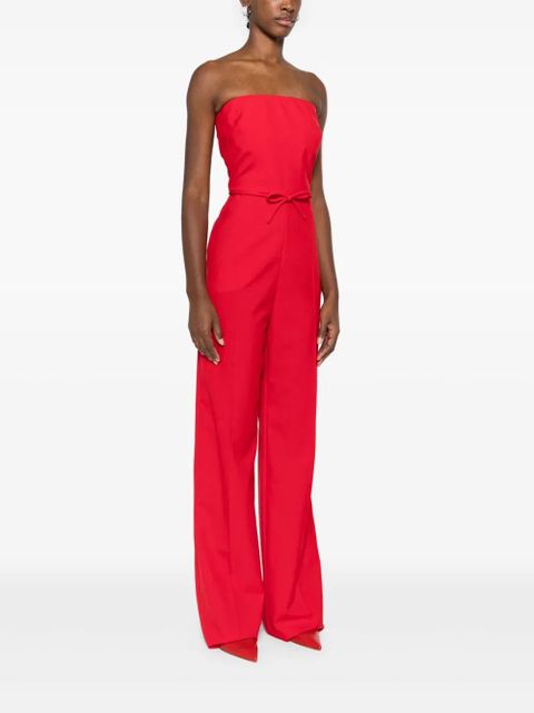Valentino Garavani strapless straight-leg wool jumpsuit - Red