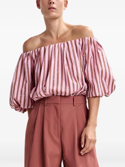 Essentiel Antwerp striped embellished blouse - Pink