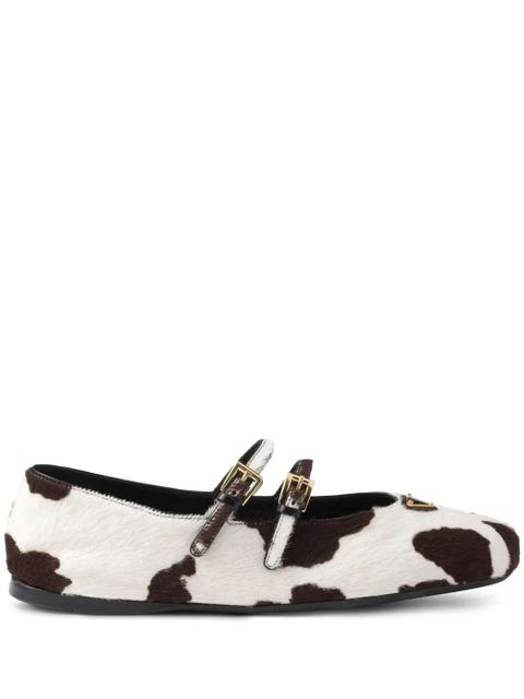 Prada cow-print ballet flats - White - zdjęcie produktu nr 1