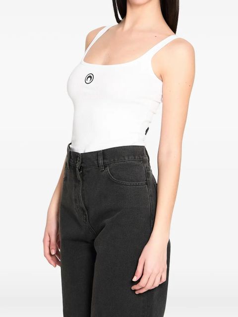 Marine Serre ribbed logo tank top - White - zdjęcie produktu nr 1