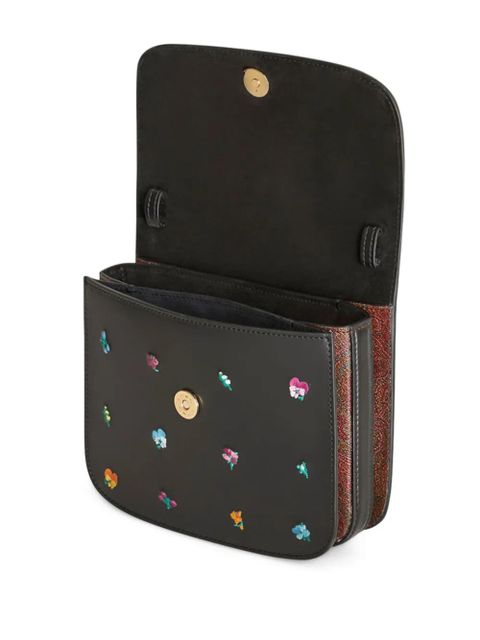 ETRO small Essential floral-embroidered shoulder bag - Black