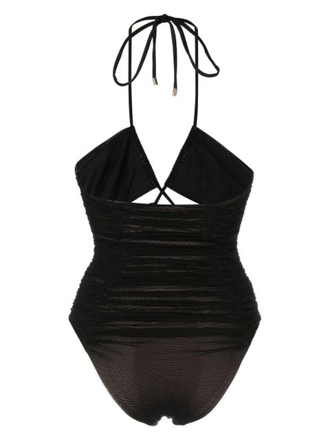 Self-Portrait halterneck cut-out swimsuit - Black - zdjęcie produktu nr 2