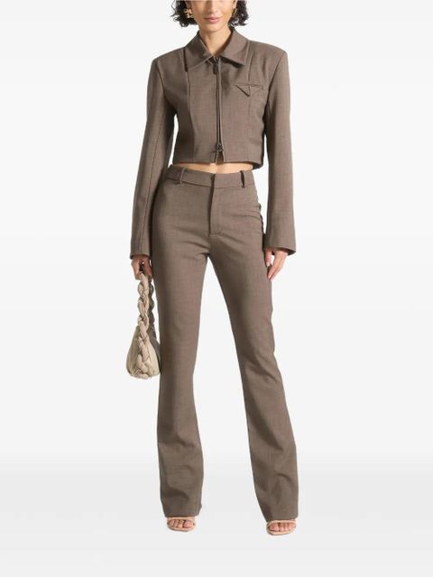 Manière De Voir zipped-cuffs tailored trousers - Brown - zdjęcie produktu nr 2