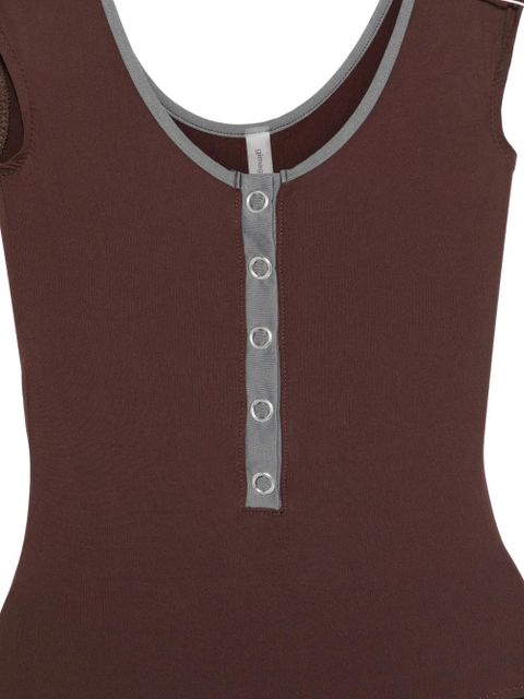 Gimaguas Petra button contrast-trim swimsuit - Brown