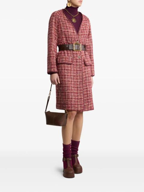 ETRO tweed single-breasted coat - Red - zdjęcie produktu nr 2