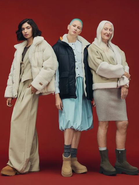 UGG buty zamszowe Classic Twin Seam New Heights damskie kolor brązowy na platformie lekko ocieplone 1158313-CHE