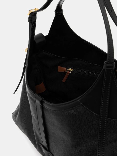 Pollini torebka skórzana kolor czarny PC4400PP0N QA1