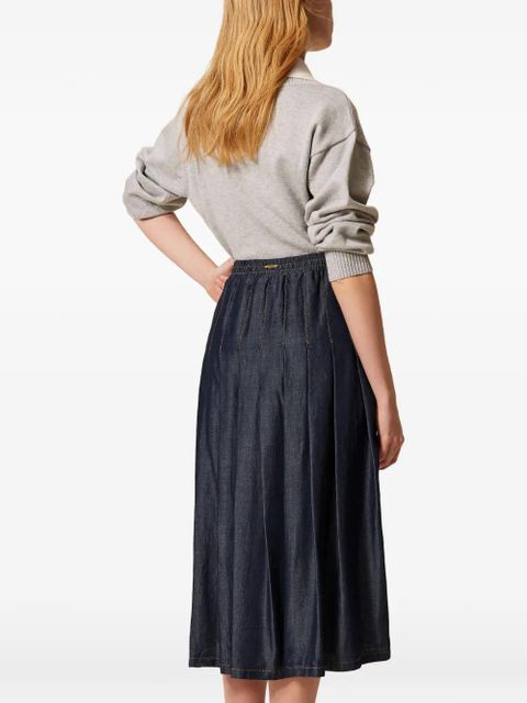TWINSET chambray midi skirt - Blue