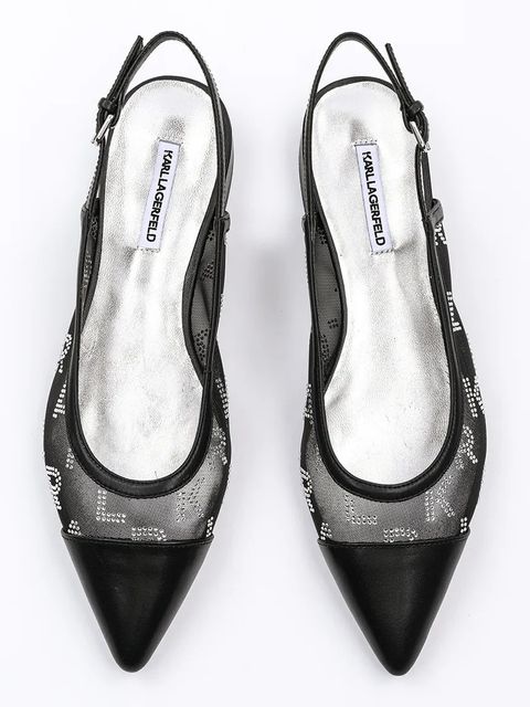 Karl Lagerfeld baleriny KERRIE kolor czarny z odkrytą piętą KL40153