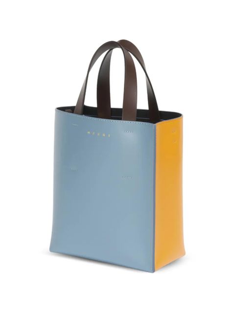Marni Museo colour-block leather tote bag - Blue