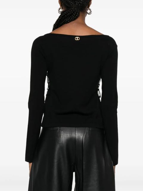 TWINSET ruched dotted blouse - Black