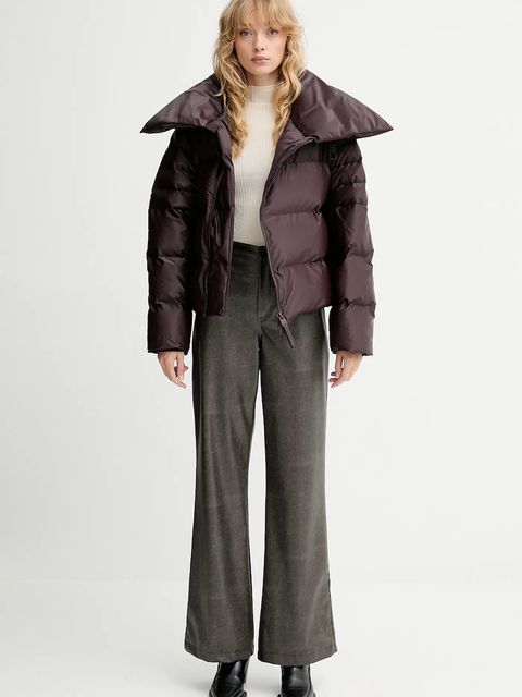 Rains kurtka 17230 Alta Vision Short Puffer Jacket kolor brązowy zimowa 17230