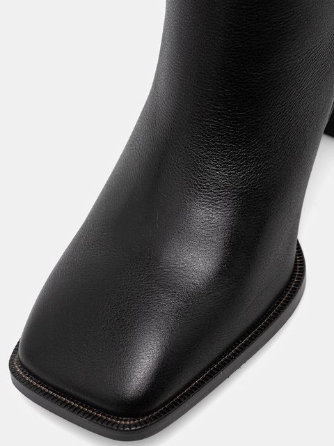 Answear.LAB kozaki skórzane kolor czarny na słupku