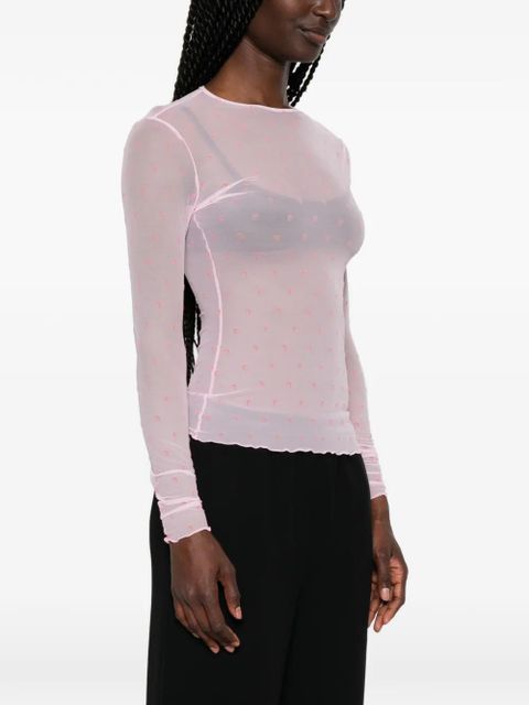 Marine Serre moon-print long-sleeve T-shirt - Pink