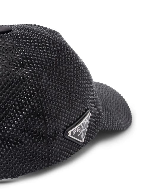 Prada crystal-embellished baseball cap - Black - zdjęcie produktu nr 2
