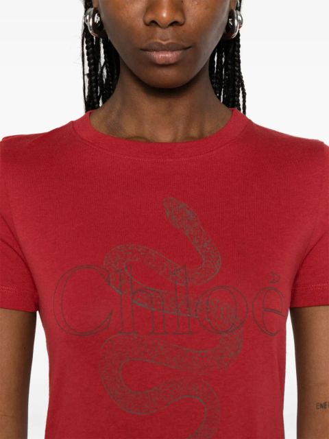 Chloé logo-print T-shirt - Red