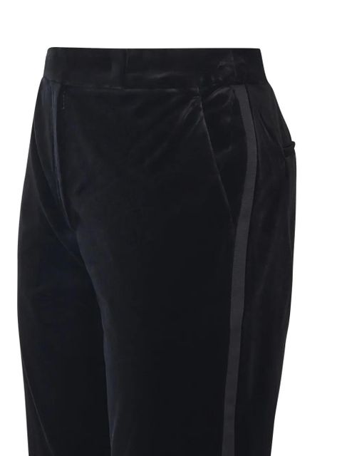Max Mara velvet-texture side-stripe trousers - Black - zdjęcie produktu nr 2
