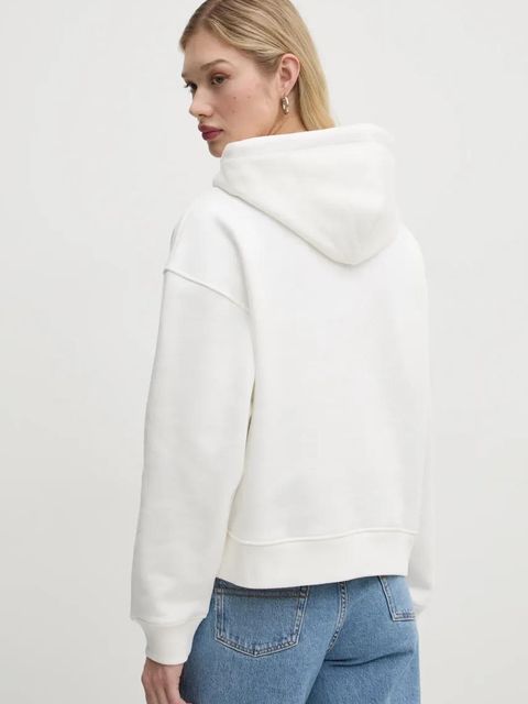Tommy Jeans bluza bawełniana damska kolor beżowy z kapturem DW0DW19414