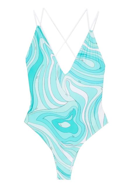 PUCCI V-neck swimsuit - Blue - zdjęcie produktu nr 1