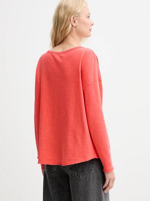 American Vintage longsleeve bawełniany kolor pomarańczowy SON02GG