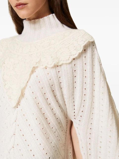 TWINSET crochet-panel jumper - Neutrals