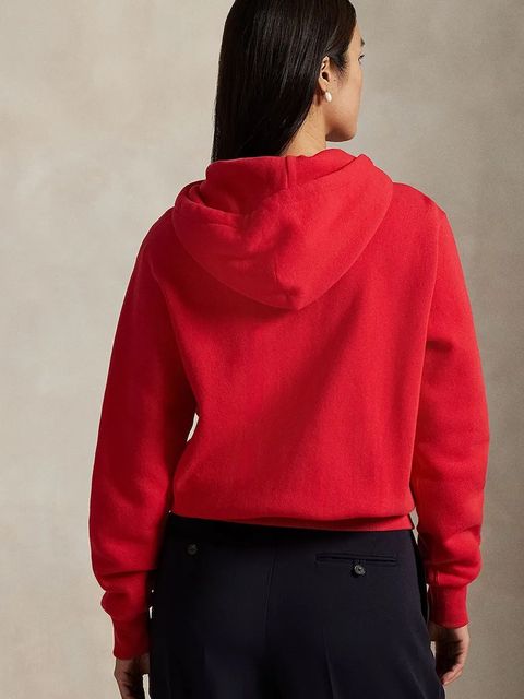 Polo Ralph Lauren bluza damska kolor czerwony z kapturem gładka 211971699 - zdjęcie produktu nr 2