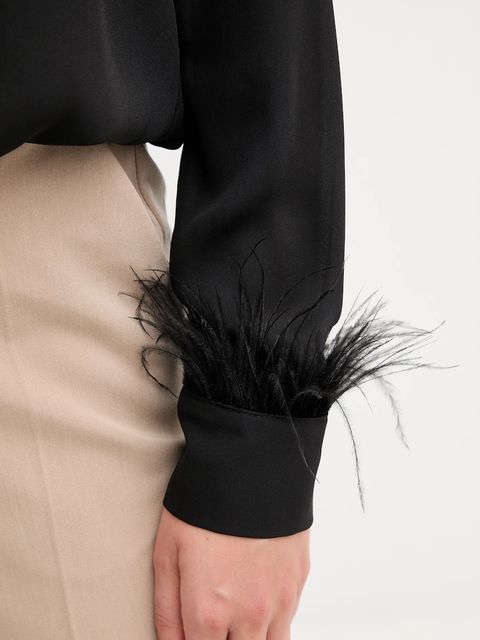 Gaudi bluzka damska kolor czarny gładka 521FD45032