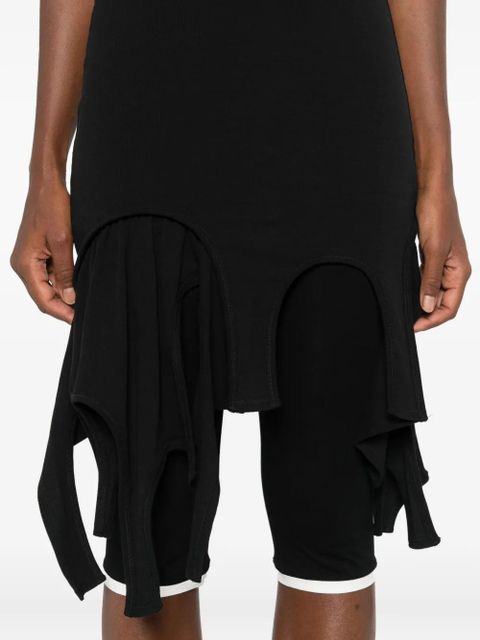 Alexander Wang frayed racer-neck mini dress - Black