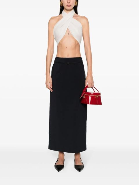 AMI Paris silk wrap top - Neutrals