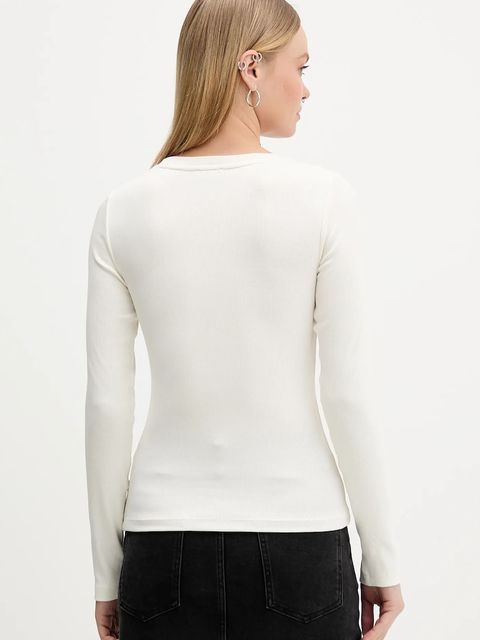 Guess Jeans longsleeve kolor beżowy W5BP01 KA0H1 - zdjęcie produktu nr 2