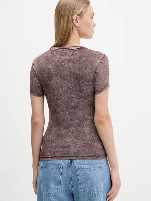Tommy Jeans t-shirt damski kolor brązowy DW0DW21531 - zdjęcie produktu nr 2
