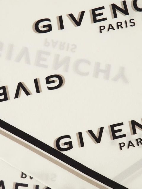 Givenchy Shadow logo-print silk scarf - White